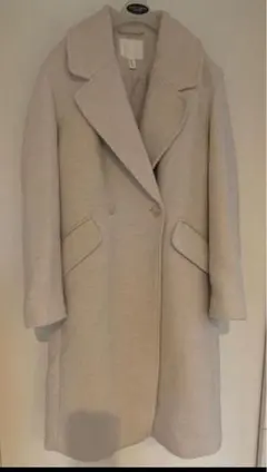 H&M ロングコート　おしゃれ ライトベージュ　アイボリー　レディース
