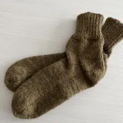 手編み靴下　82 ウール100%