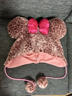 ディズニー　ヒョウ柄　ミニー　ファンキャップ　ピンク