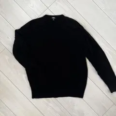 エクストラファインメリノクルーネックセーター（長袖）ブラックXL