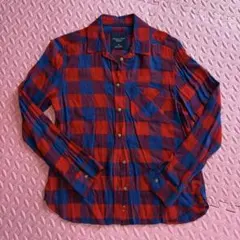 American Eagle チェックシャツ レッド×ネイビー Sサイズ 美品のサムネイル