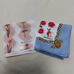 Burberrys フラワーパターン ハンカチ 2枚セット