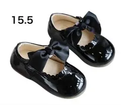 フォーマルシューズ 15.5cm 黒 リボン 女の子