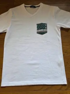 Navy ポケットTシャツ ホワイト オルテガ柄 メンズ M