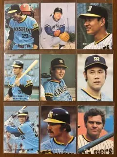当時物】1976年 カルビープロ野球カード 阪神 4枚セット 江夏・田淵