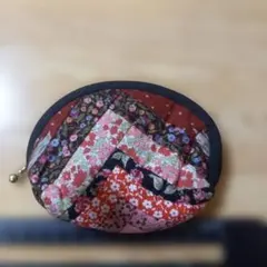 パッチワーク風花柄コインケース