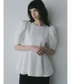 HER/ハー コットンフォルムペプラムブラウス size2 日本製のサムネイル