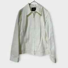 未使用 FIRSTREVUE M オフホワイトジャケット レディース ジッパー