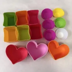 シリコーンカップ ベイキングカップ おかずカップ ハート 15個セット