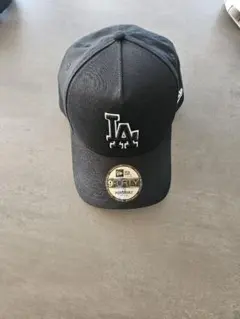 ニューエラ　ロサンゼルス・ドジャース　キャップ　黒　チェック