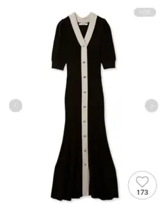 スナイデル snidel フロントボタンラメニットワンピース ブラック　新品