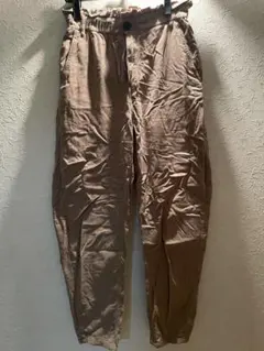 ベージュ ワークパンツ ゴムウエスト