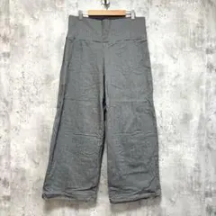 ハイウエスト ワイドパンツ グレー ポケット 3L 大きい ビッグサイズ