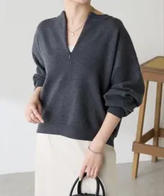 新品COLLAGE GALLARDAGALANTE ジップスウェットライクニット