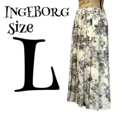 【高級】【L】INGEBORG 花柄 プリーツ スカート レディースのサムネイル