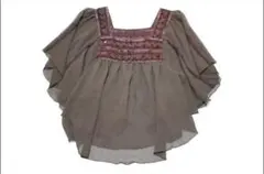 CECIL McBEE セシルマクビー シフォントップス 茶 半袖 HA30