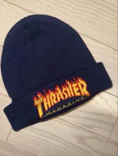【THRASHER】ネイビー ビーニー