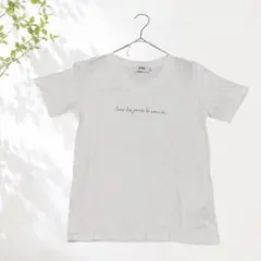 アズール カットソー Ｔシャツ Ｖネック 胸元ワンプリント 伸縮性 a10563のサムネイル