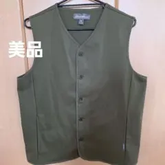 Eddie Bauer ベスト オリーブ M　エディバウアー　カーキ　コットンのサムネイル