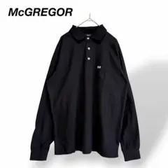 未使用級✨【マックレガー】鹿の子 ロゴ ポロシャツ L 黒 綿100% 日本製