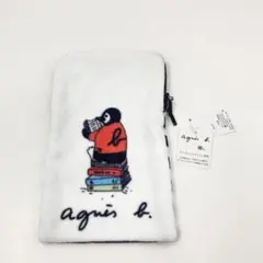 新品 agnes b. ペンギン ポーチ タオル地 ボーダー