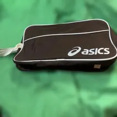 asics シューズケース 黒×水色
