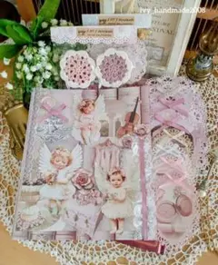 SALE♡ANGELコラージュ♡窓付き平袋 レースペーパータグ ミニモチーフ付き