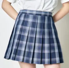 wego ネイビー チェック スカート ネクタイ