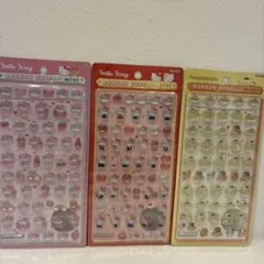 ハローキティ ポムポムプリン ボンボンドロップシールミニ３枚セット