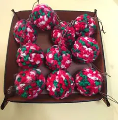 クリスマス　ニットボール　オーナメント10個