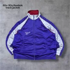 古着Reebokリーボック90sトラックジャケットラグラン刺繍ロゴ紫パープルXL