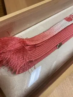 花柄のピンクと白の帯締め 木箱入り