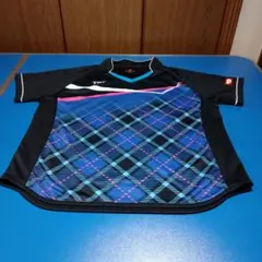 TGF 卓球ウェア チェック柄 半袖レディースLサイズ