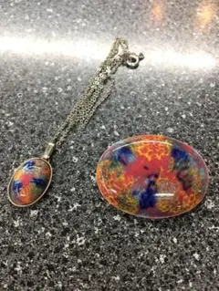 1950年製 Hogan Bolas アンティーク エナメルブローチ&イヤリング