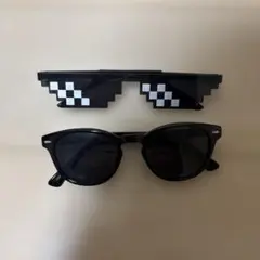 チェッカー柄 サングラス ブラック