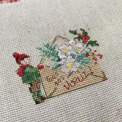 クロスステッチ完成品　ヴェロニクアンジャンジュ　花のお便り