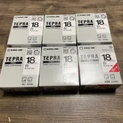 テプラテープ 18ミリ 白　6個セット
