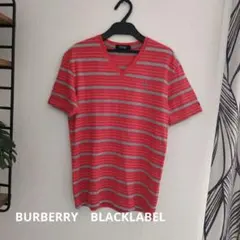 Burberry Black Label VネックTシャツ 赤/グレー