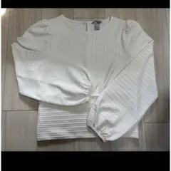 H&M ショート丈　クロップド　トップス　シャツ　オフィス