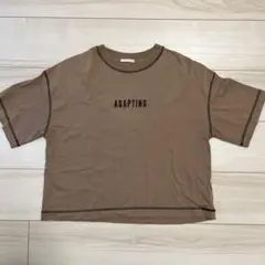 GU ジーユー Tシャツ ロゴT プリントT半袖 ブラウン S レディース 夏