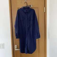 アーバンリサーチ　マルチway ロングシャツ　長袖　襟シャツ　コットン　ネイビー
