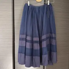 ネイビー シフォン フレアスカート サイズ0 Chesty
