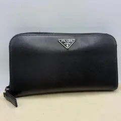 極美品】プラダ PRADA 長財布 ラウンドファスナー 三角ロゴ ナイロン 