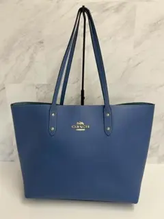 ✾*✾様 コーチ COACH タウン トートバッグ リバーシブル 鞄 ブルー 水