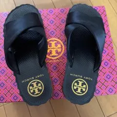TORY BURCH サンダル 厚底 ブラック ゴールド