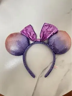 ディズニー　ミニーカチューシャ　ピンク紫