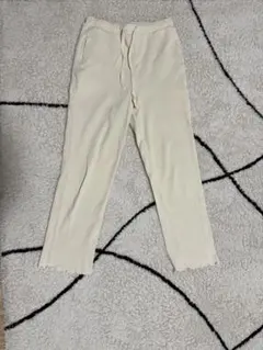アイボリー カジュアルパンツ フリンジ裾のサムネイル