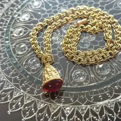 ヴィンテージ シーリングスタンプ ネックレス レッドストーン