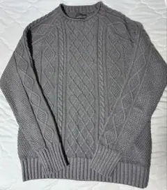 L.L.Bean 試着のみ　ケーブルニット　セーター　コットン　リネン　グレー