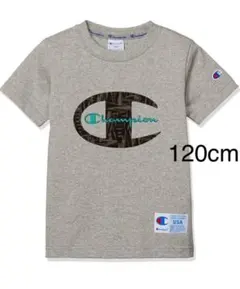 新品14497チャンピオン120cmグレービックロゴ半袖Tシャツ男女兼用キッズ